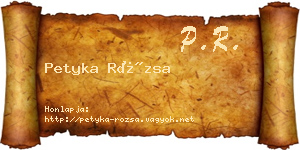 Petyka Rózsa névjegykártya